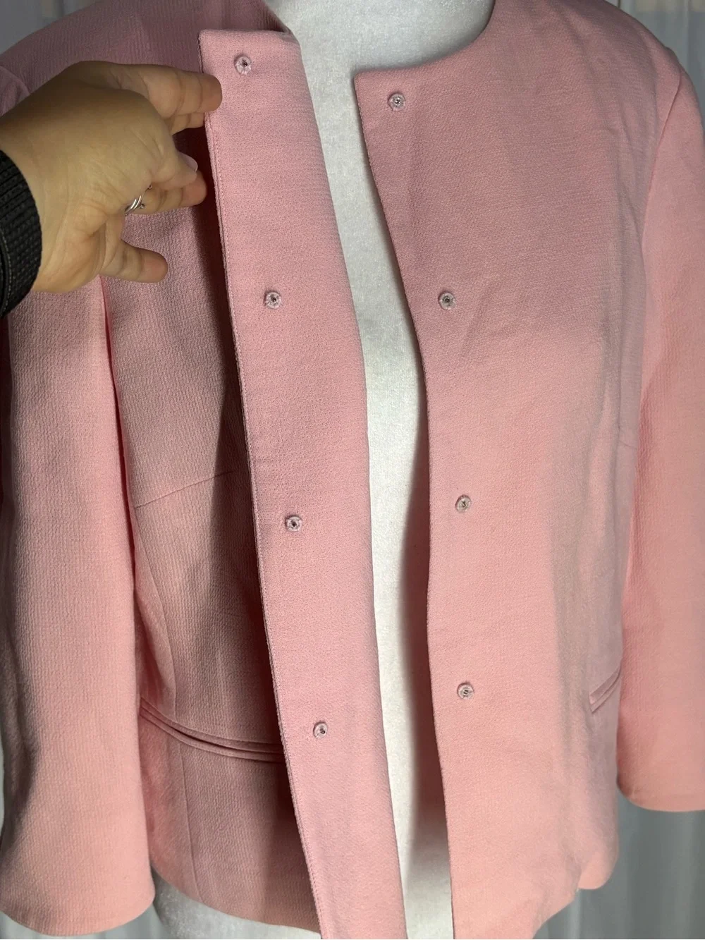 Vintage OSCAR DE LA RENTA Cocktail Wool Blazer Blush Pink 8P Made in Korea
